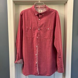 Casual Red Button-Down Shirt for Men